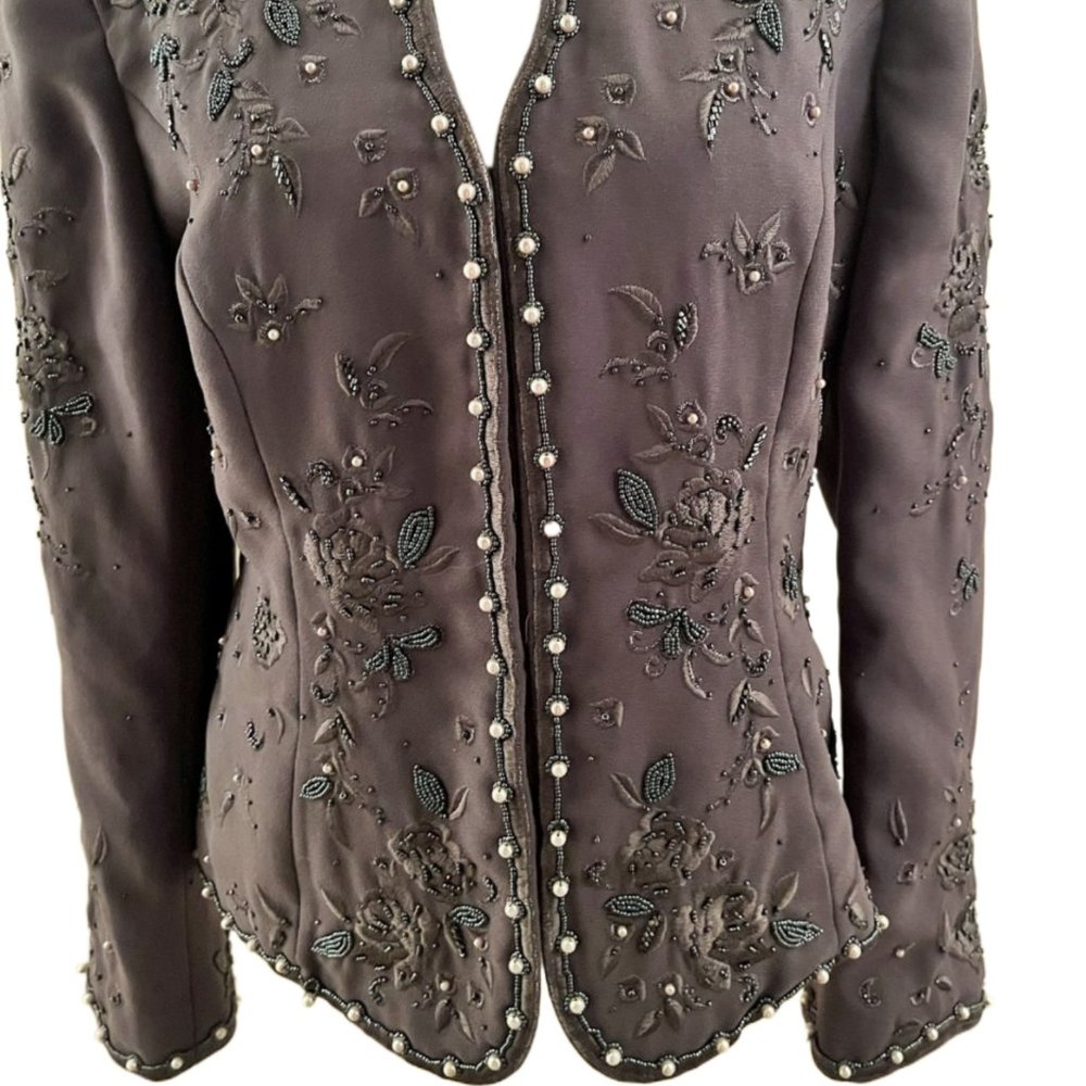 Vintage John Meyer of Norwich Beaded Jacket / Blazer Size 8 - Picture 3 of 9